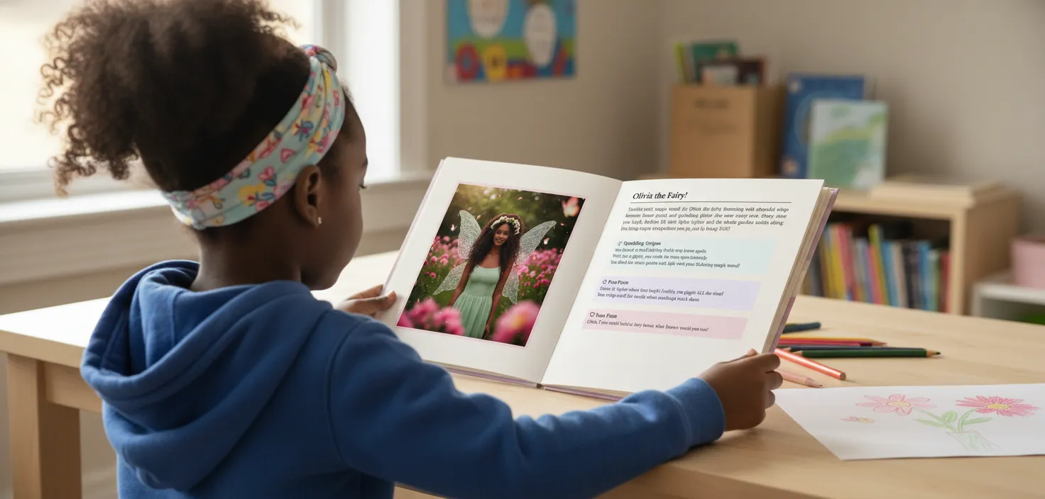 Child reading their personalized storybook